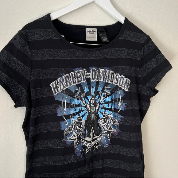 Harley-Davidson Black Striped Graphic T-Shirt - Picture 2 of 6